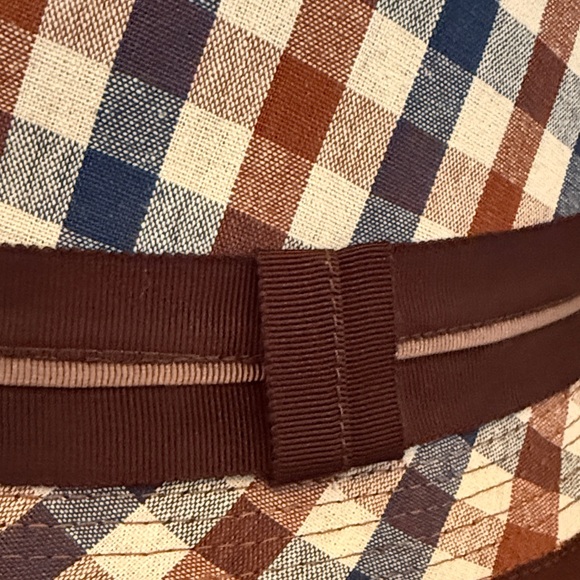 Grace Hats Plaid Bucket Hat with Brown Trim - Picture 5 of 9